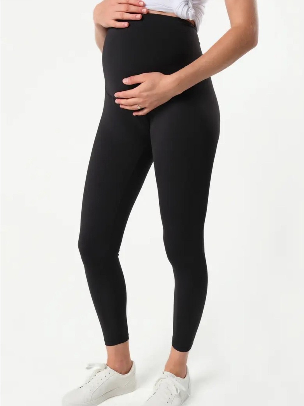 Preggo Leggings Maternity High-Waist Black Leggings Size Large